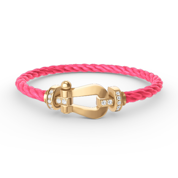 [BIJOUX]BRACELET FORCE LARGE FER A CHEVAL DEMI DIAMANT OR