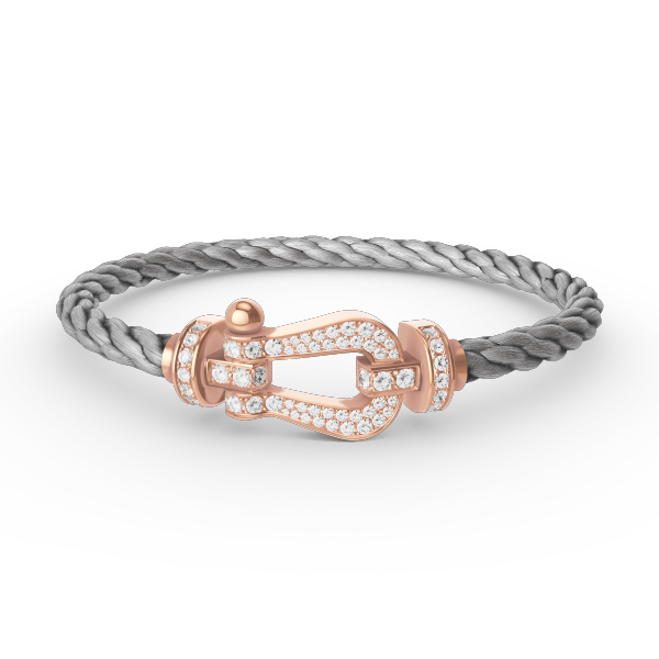 [BIJOUX]BRACELET FORCE GRAND FER À CHEVAL TOUT DIAMANT OR ROSE