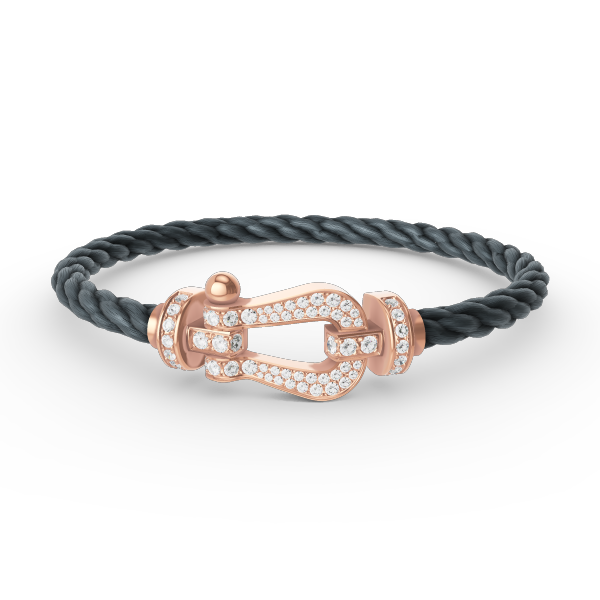[BIJOUX]BRACELET FORCE GRAND FER À CHEVAL TOUT DIAMANT OR ROSE