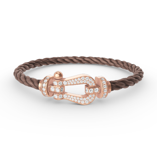 [BIJOUX]BRACELET FORCE GRAND FER À CHEVAL TOUT DIAMANT OR ROSE