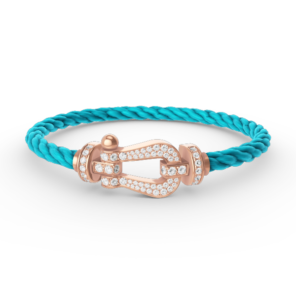 [BIJOUX]BRACELET FORCE GRAND FER À CHEVAL TOUT DIAMANT OR ROSE