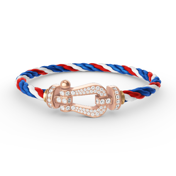[BIJOUX]BRACELET FORCE GRAND FER À CHEVAL TOUT DIAMANT OR ROSE