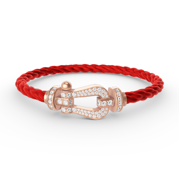 [BIJOUX]BRACELET FORCE GRAND FER À CHEVAL TOUT DIAMANT OR ROSE