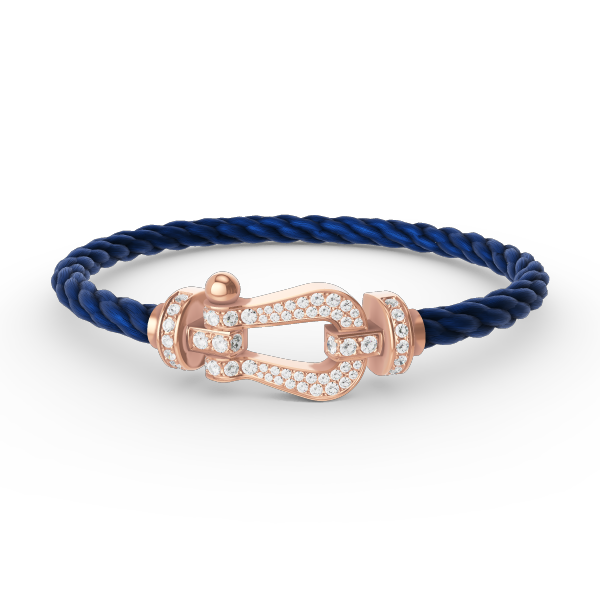 [BIJOUX]BRACELET FORCE GRAND FER À CHEVAL TOUT DIAMANT OR ROSE