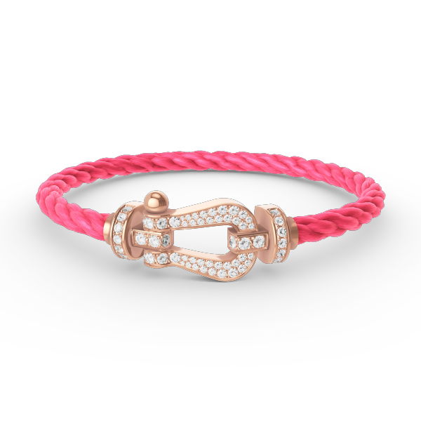 [BIJOUX]BRACELET FORCE GRAND FER À CHEVAL TOUT DIAMANT OR ROSE