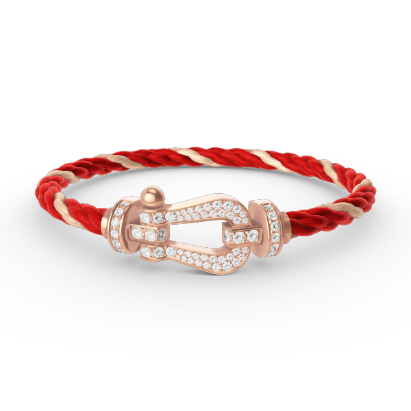[BIJOUX]BRACELET FORCE GRAND FER À CHEVAL TOUT DIAMANT OR ROSE