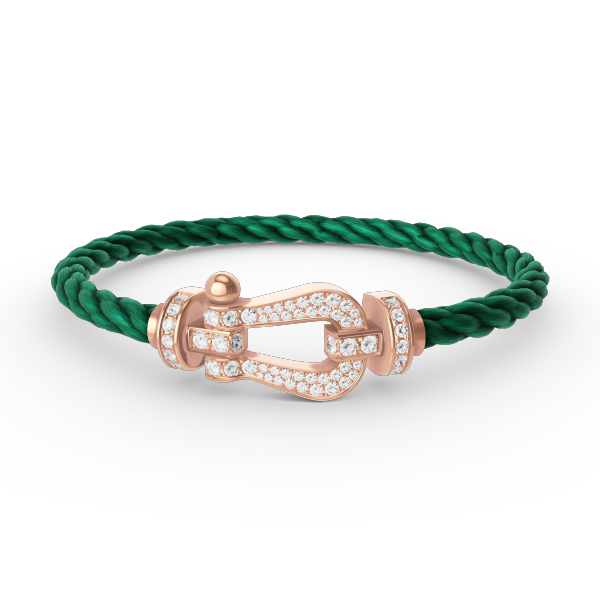 [BIJOUX]BRACELET FORCE GRAND FER À CHEVAL TOUT DIAMANT OR ROSE