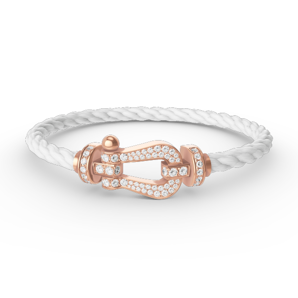 [BIJOUX]BRACELET FORCE GRAND FER À CHEVAL TOUT DIAMANT OR ROSE