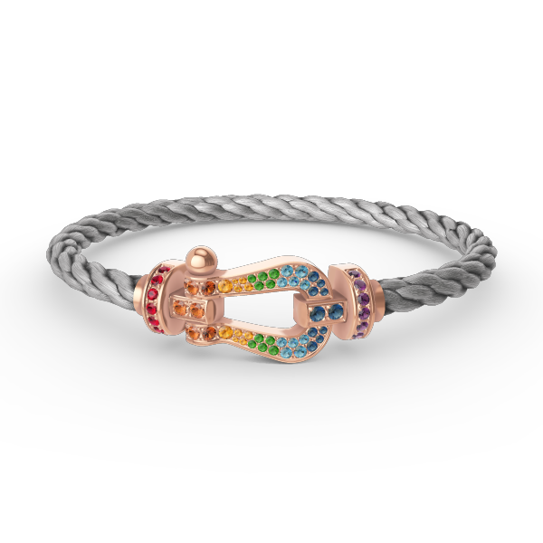 [BIJOUX]BRACELET FORCE GRAND FER À CHEVAL COULEUR DIAMANT OR ROSEBIJOUX