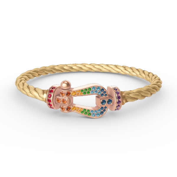 [BIJOUX]BRACELET FORCE GRAND FER À CHEVAL COULEUR DIAMANT OR ROSEBIJOUX