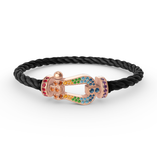 [BIJOUX]BRACELET FORCE GRAND FER À CHEVAL COULEUR DIAMANT OR ROSEBIJOUX