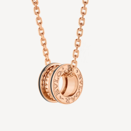 [BIJOUX]ZERO 1 ROCK PEDANT PINK GOLD BLACK NECKLACE