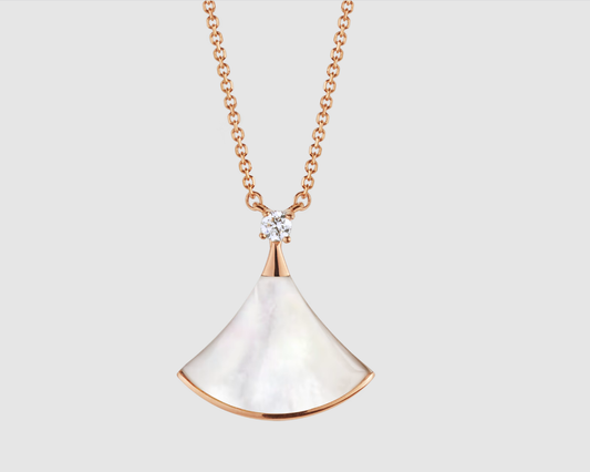 [BIJOUX]DREAM NECKLACE WHITE MOP PINK GOLD 1 DIAMOND