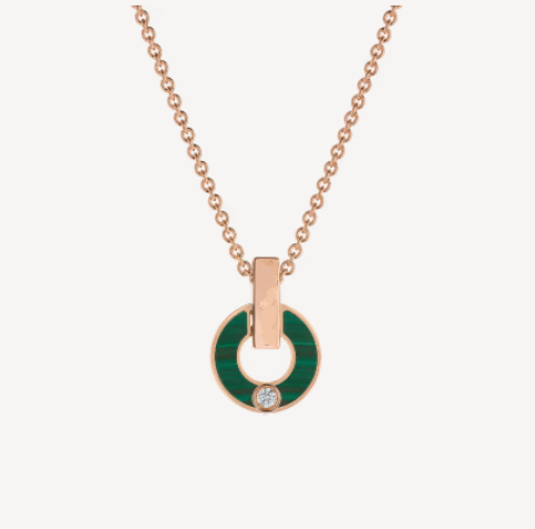 [BIJOUX]GARI NECKLACE PINK GOLD MALACHITE