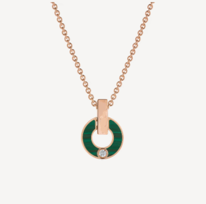 [BIJOUX]GARI NECKLACE PINK GOLD MALACHITE