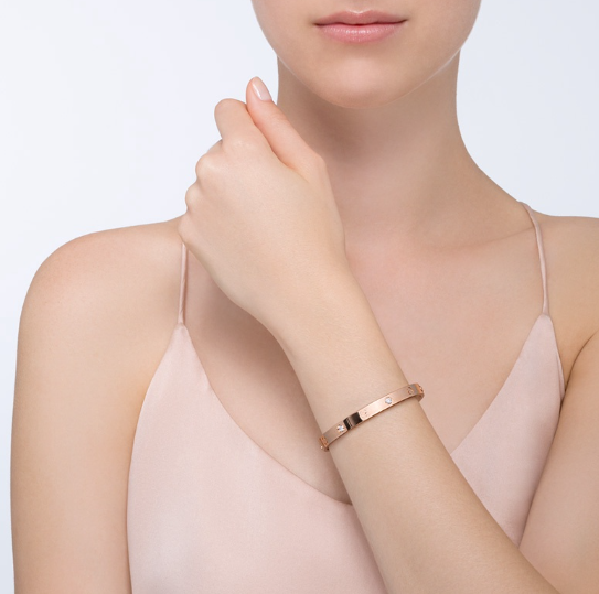 [BIJOUX]BRACELET AMOUR 6.1MM 4 DIAMANTS