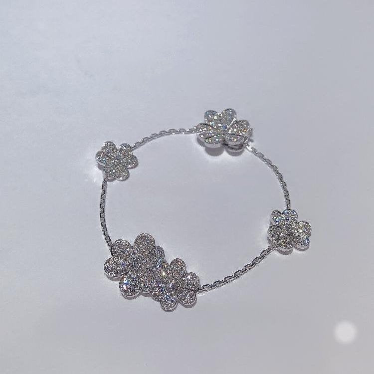 [BIJOUX]BRACELET FRIVOLE ARGENT 5 FLEURS