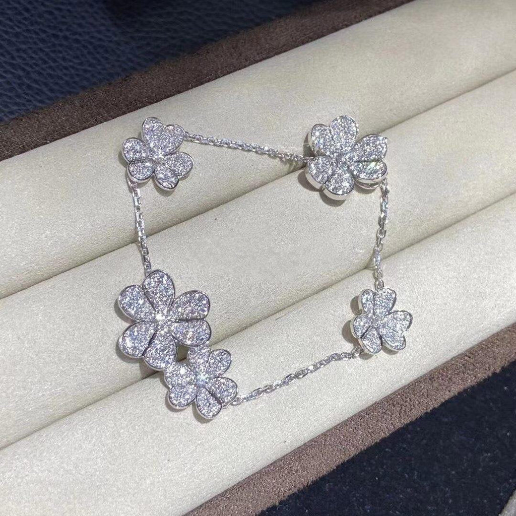 [BIJOUX]BRACELET FRIVOLE ARGENT 5 FLEURS