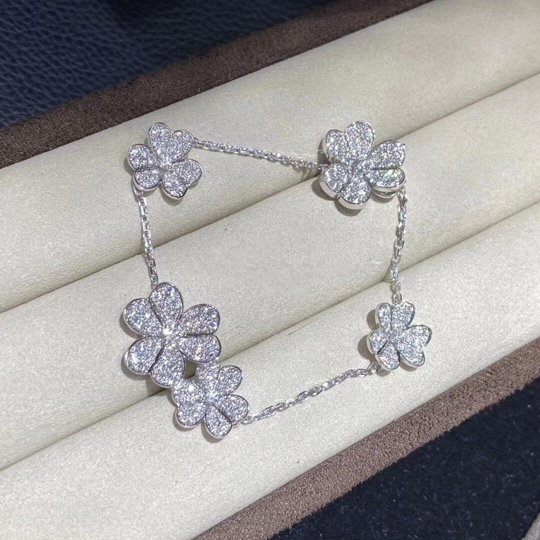 [BIJOUX]BRACELET FRIVOLE ARGENT 5 FLEURS