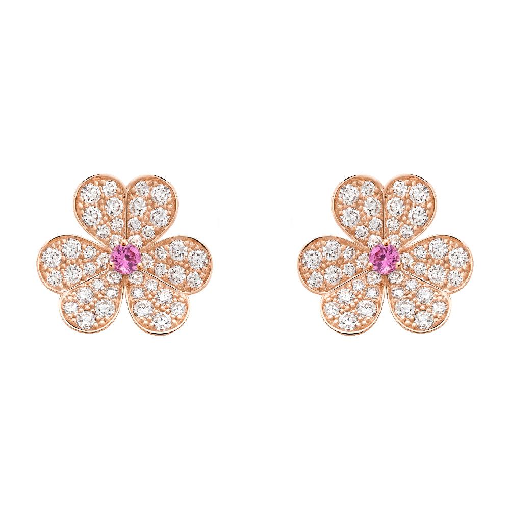 [Topon]FRIVOLE PINK GOLD FLOWER DIAMOND EARRINGS