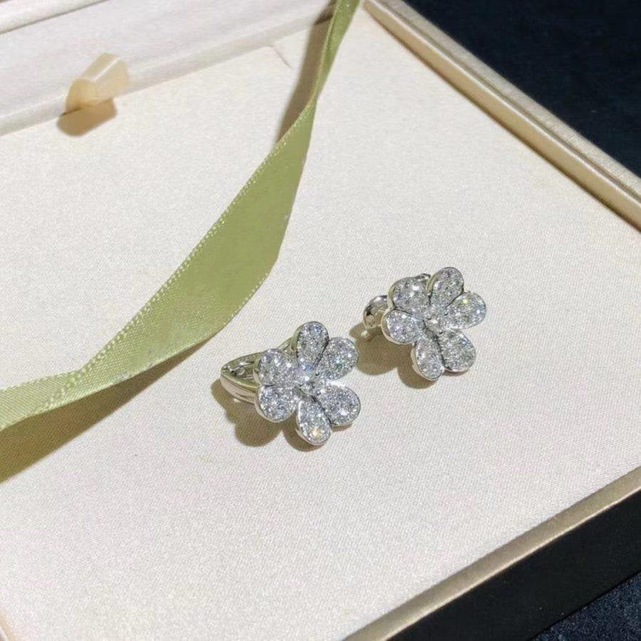 [BIJOUX]FRIVOLE SILVER FLOWER DIAMOND EARRINGS