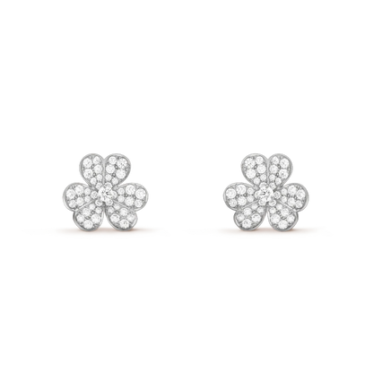 [BIJOUX]FRIVOLE SILVER FLOWER DIAMOND EARRINGS