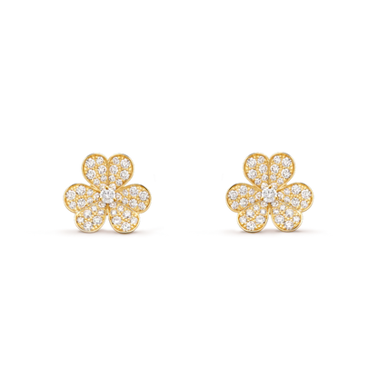 [BIJOUX]FRIVOLE GOLD FLOWER DIAMOND EARRINGS
