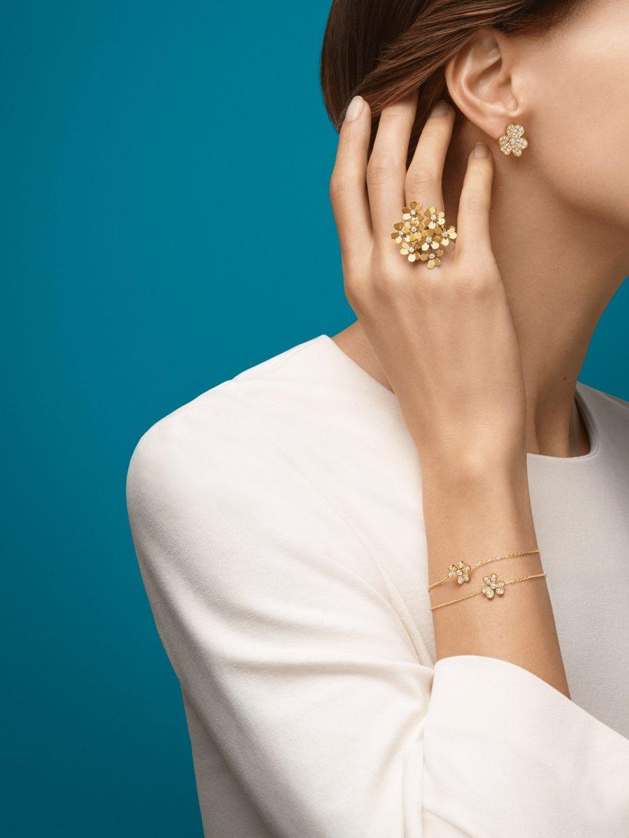 [BIJOUX]FRIVOLE GOLD FLOWER DIAMOND EARRINGS