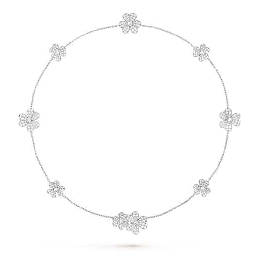 [Topon]FRIVOLE SILVER 9 FLOWERS NECKLACE