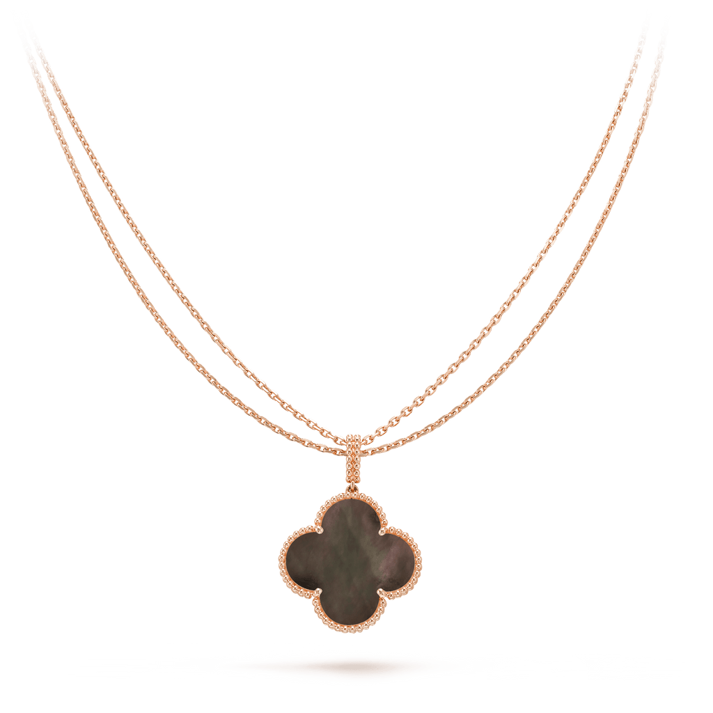 [BIJOUX]CLOVER 25MM GOLD DARK MOP BIG CLOVER NECKLACE