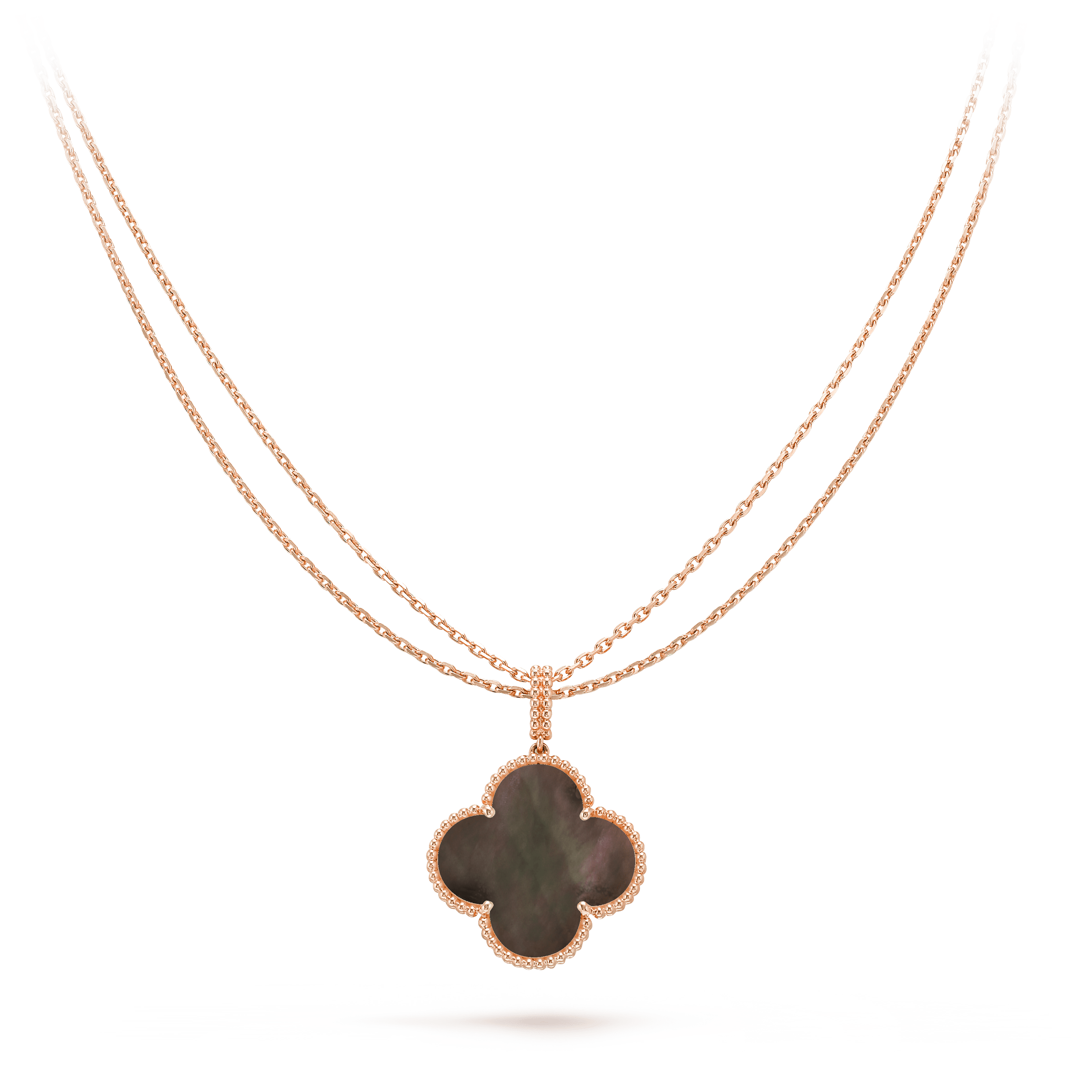 [Topon]CLOVER 25MM GOLD DARK MOP BIG CLOVER NECKLACE