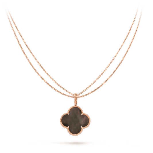 [Topon]CLOVER 25MM GOLD DARK MOP BIG CLOVER NECKLACE