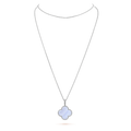 [Topon]CLOVER SILVER CHALCEDONY BIG CLOVER NECKLACE