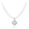 [Topon]CLOVER 25MM SILVER FULL DIAMOND BIG CLOVER NECKLACE