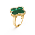 [Topon]CLOVER MALACHITE RING