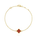 [BIJOUX]CLOVER  CARNELIAN SINGLE FLOWER BRACELET