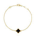 [BIJOUX]BRACELET FLEUR UNIQUE TRÈFLE ONYX