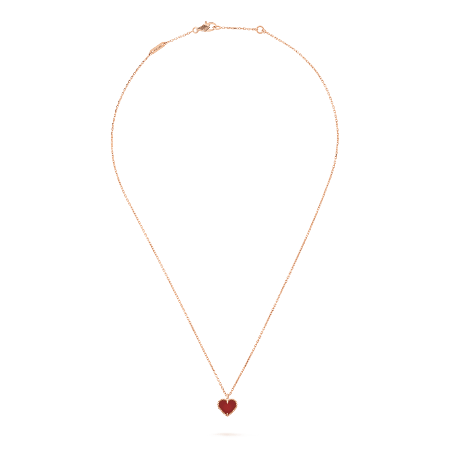 [Topon]SWEET CLOVER CARNELIAN HEART NECKLACE