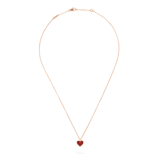 [Topon]SWEET CLOVER CARNELIAN HEART NECKLACE