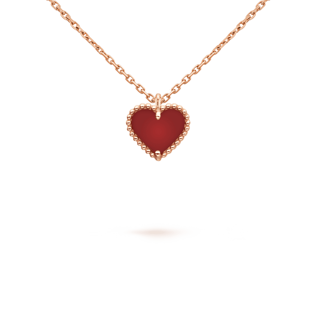 [Topon]SWEET CLOVER CARNELIAN HEART NECKLACE