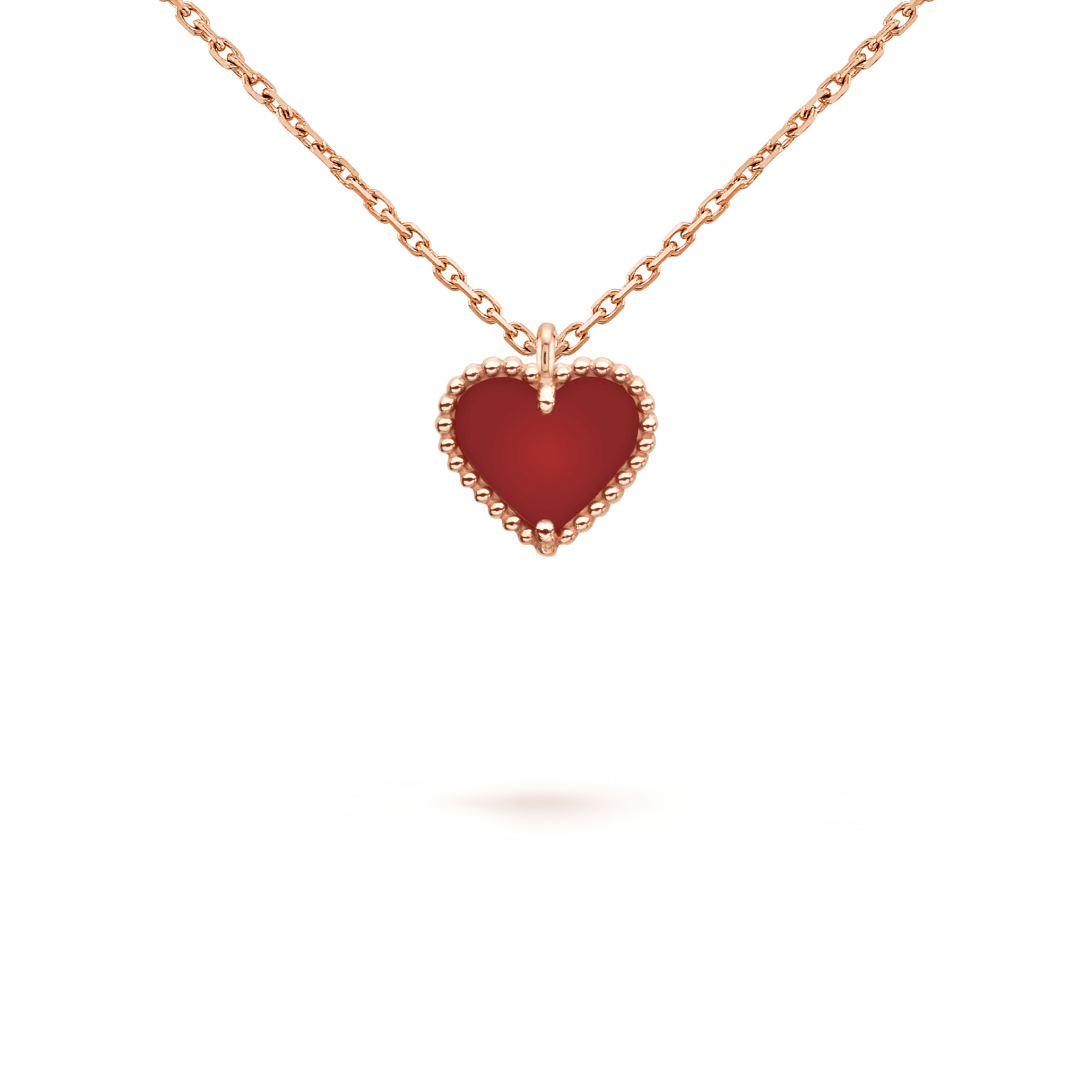 [Topon]SWEET CLOVER CARNELIAN HEART NECKLACE