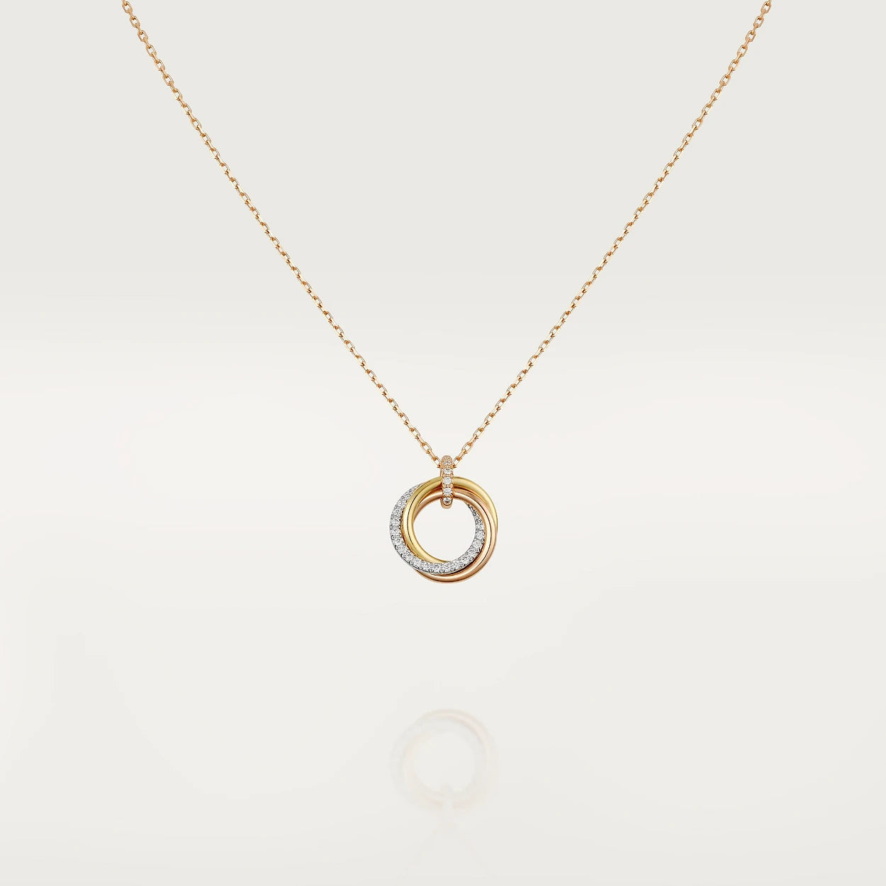[BIJOUX]TRINITY NECKLACE SILVER GOLD PINK GOLD DIAMONDS