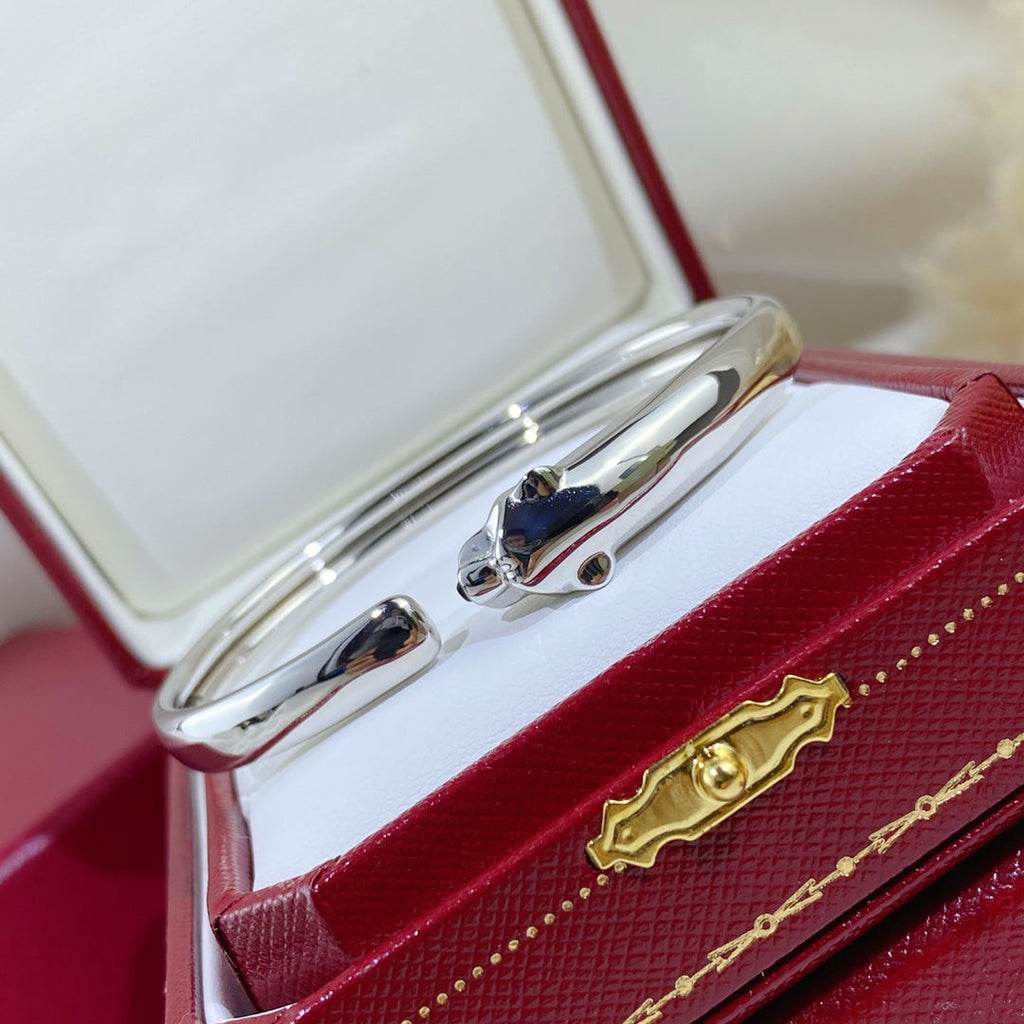 [BIJOUX]PANTHERE SILVER OPEN BRACELET