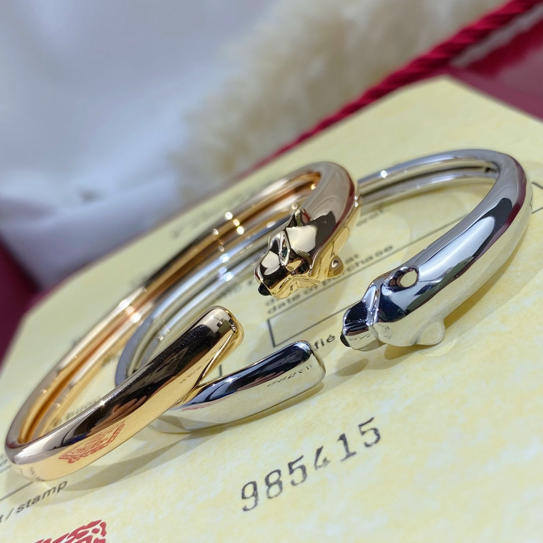 [BIJOUX]PANTHERE SILVER OPEN BRACELET