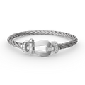 [BIJOUX]FORCE LARGE HORSESHOE HALF DIAMOND BRACELET SILVER