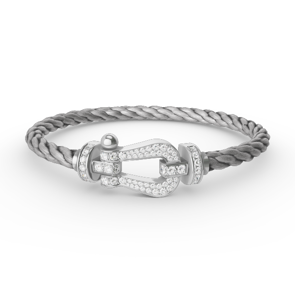 [BIJOUX]BRACELET FORCE GRAND FER À CHEVAL EN ARGENT COMPLET DIAMANT