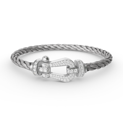 [BIJOUX]BRACELET FORCE GRAND FER À CHEVAL EN ARGENT COMPLET DIAMANT