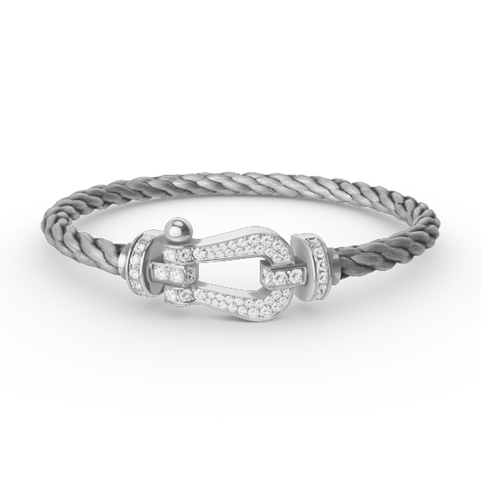 [BIJOUX]BRACELET FORCE GRAND FER À CHEVAL EN ARGENT COMPLET DIAMANT