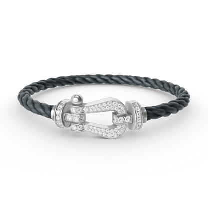 [BIJOUX]BRACELET FORCE GRAND FER À CHEVAL EN ARGENT COMPLET DIAMANT