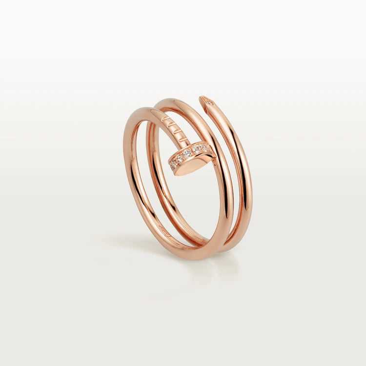 BAGUE JUSTE 1,8MM OR ROSE DOUBLE RANGÉE 